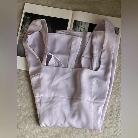 Urban Outfitters UO Bri Double Bow Satin Mini Dress In Lavender Size L - Picture 16 of 16